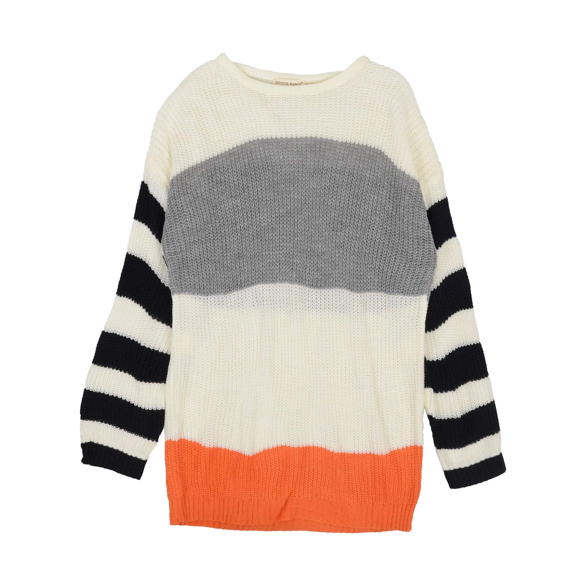 Mixed Striped Oversized Sweater