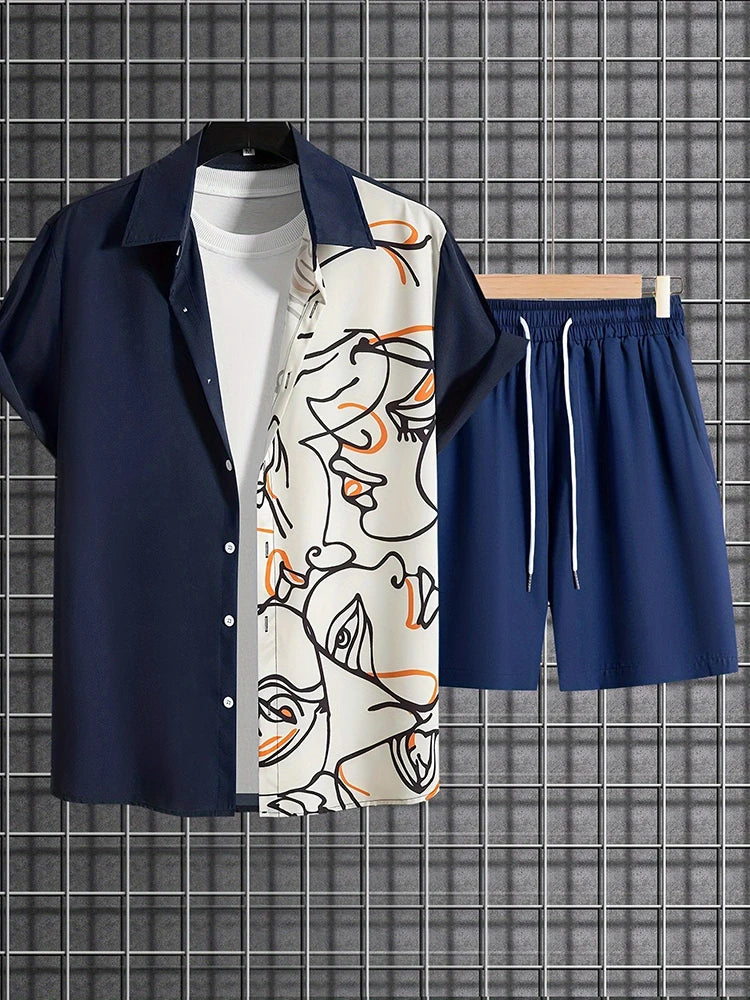 Resort wear Luxury Style Men's Short-sleeved outfit