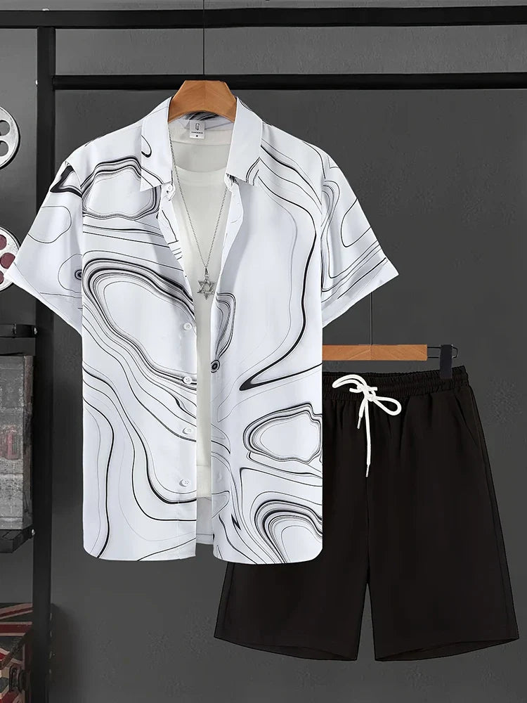 Resort wear Luxury Style Men's Short-sleeved outfit