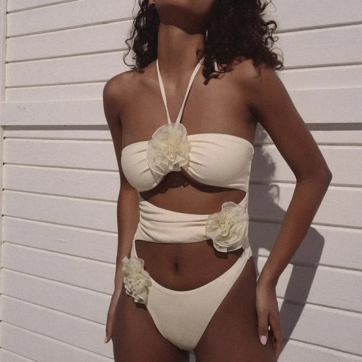 Floral cut-out one piece