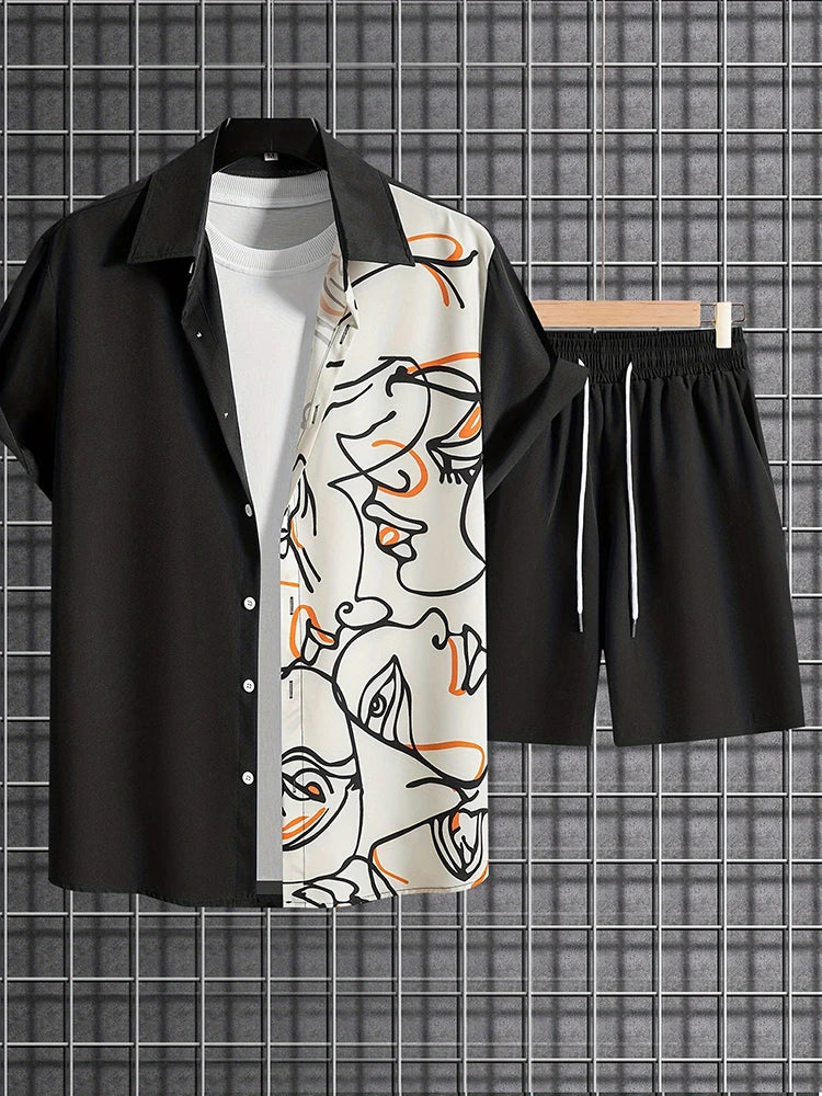 Resort wear Luxury Style Men's Short-sleeved outfit