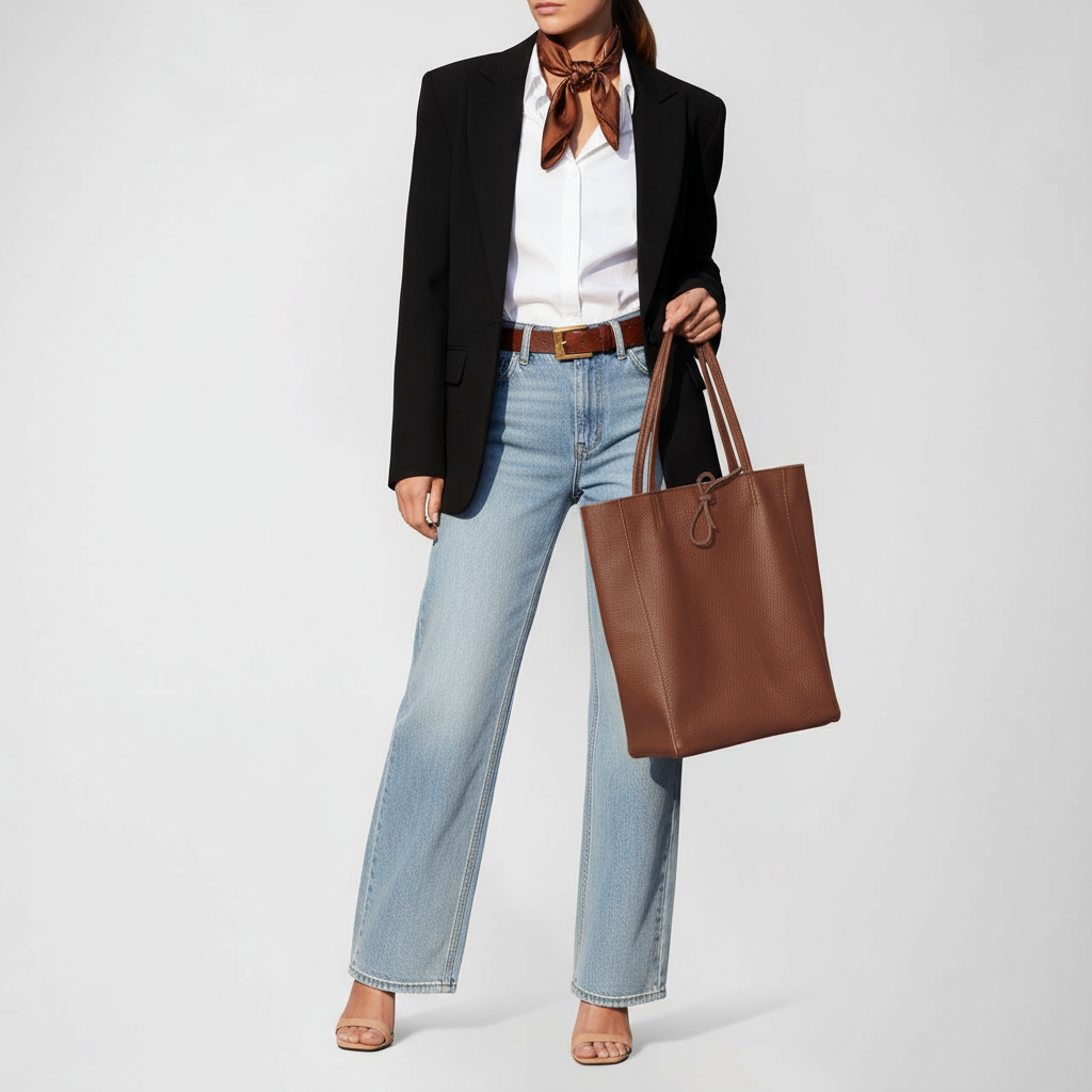 Italian Genuine Calf Leather Tote Bag 201718