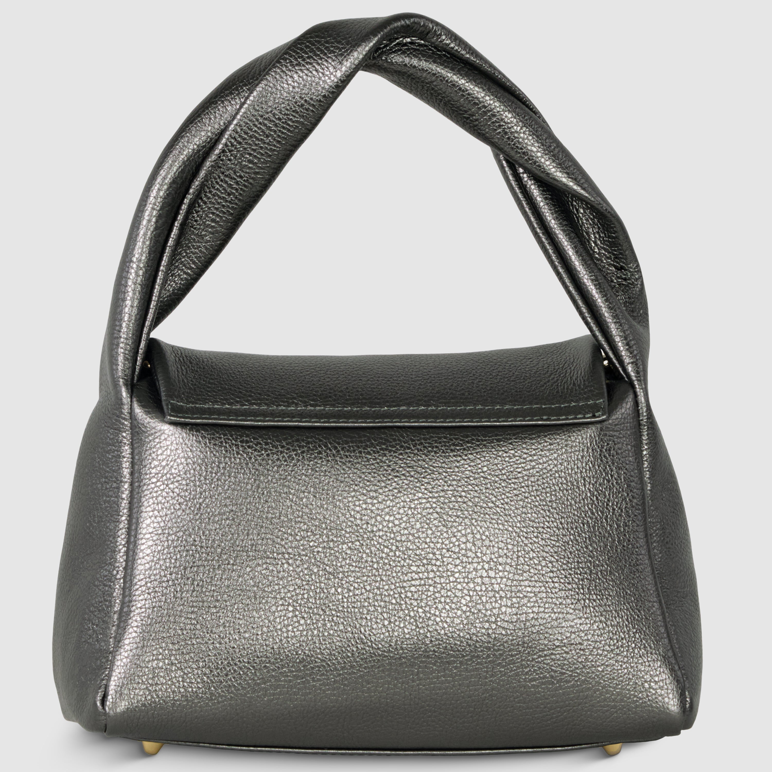 Italian Genuine Metallic Calf Leather Top-Handle Bag 262495
