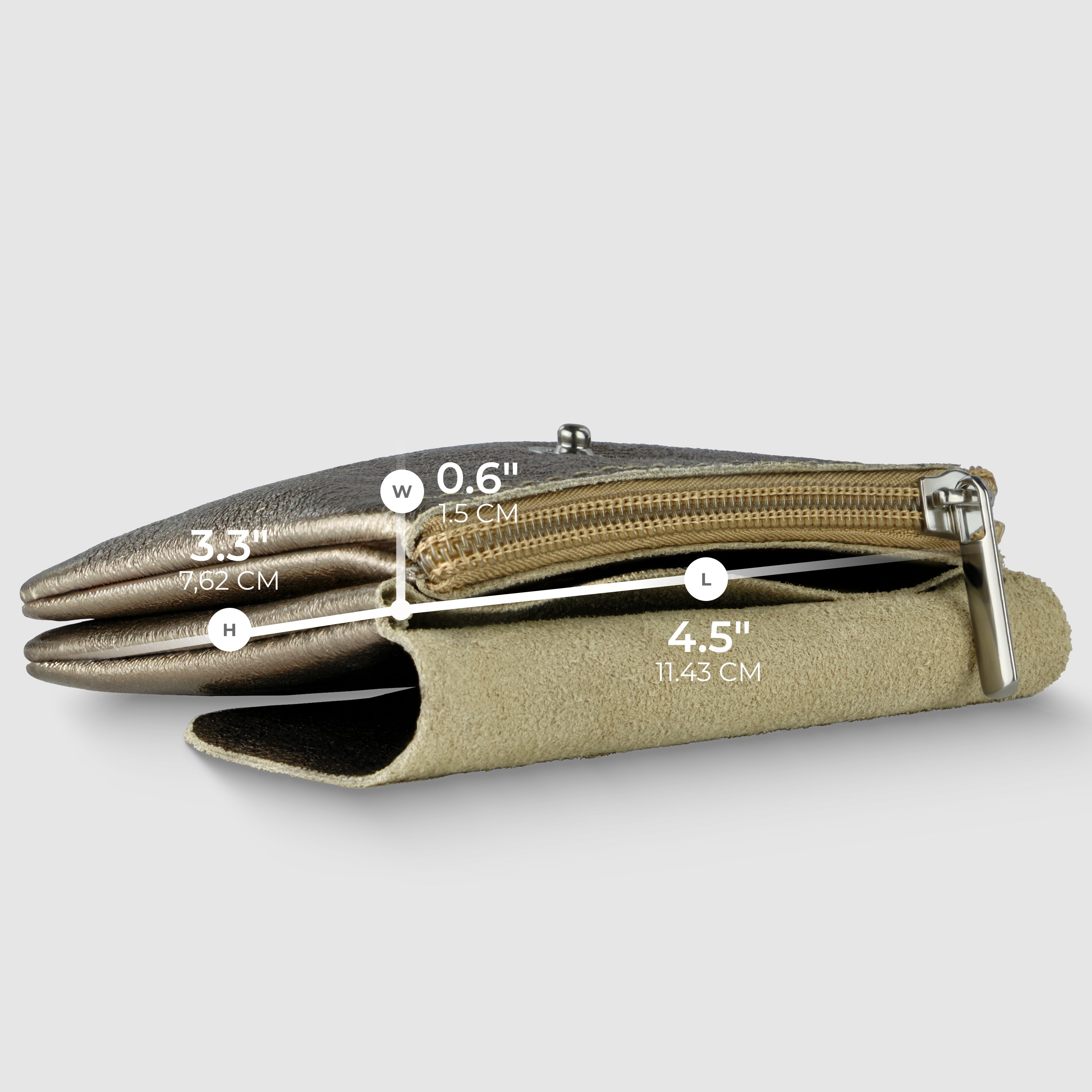 Italian Genuine Metallic Suede Wallet 000350